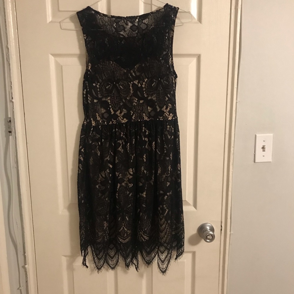 Black lace dress.